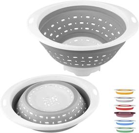 img 4 attached to QiMH 5 Quart Collapsible Colander and Strainer - BPA Free, Dishwasher-safe Silicone Foldable Strainer for Pasta, Veggies, Fruits - Heavy Duty Kitchen Drainer Basket