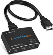 🖥️ avedio 4k@60hz hdmi splitter 1x4 - distributor for dual screen display, full hd 1080p 3d support, compatible with hdtv, dvd, ps5, projector logo