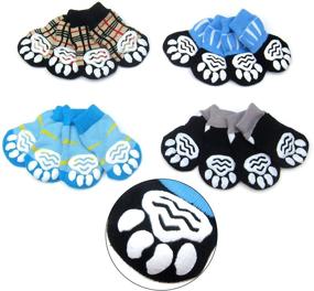 img 2 attached to 🐾 Alfie Pet - Sawyer 4 Set of 4 Dog Paw Protection Indoor Socks: Keep Your Dog's Paws Safe and Comfy!