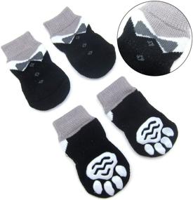 img 1 attached to 🐾 Alfie Pet - Sawyer 4 Set of 4 Dog Paw Protection Indoor Socks: Keep Your Dog's Paws Safe and Comfy!