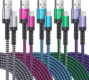 img 4 attached to 6FT Tiпа C Зарядный Кабель - SIXSIM 5Pack, Плетеный Быстрый Зарядный Корд для Samsung Galaxy S21 Ultra S20 FE S10 S9 🔌 S8+ Note 20 9 A72 A52 5G, Pixel 5 4 3 XL, LG, Moto - USB A в USB C Зарядное устройство для Android-телефонов.