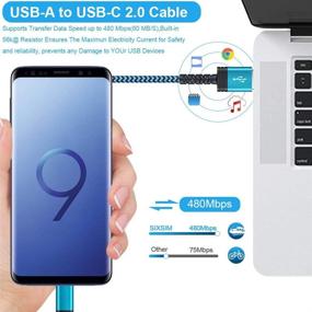 img 1 attached to 6FT Tiпа C Зарядный Кабель - SIXSIM 5Pack, Плетеный Быстрый Зарядный Корд для Samsung Galaxy S21 Ultra S20 FE S10 S9 🔌 S8+ Note 20 9 A72 A52 5G, Pixel 5 4 3 XL, LG, Moto - USB A в USB C Зарядное устройство для Android-телефонов.