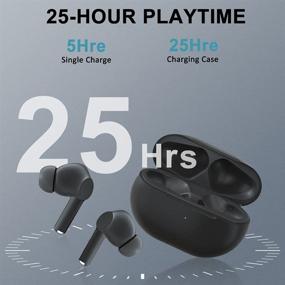 img 1 attached to 🎧 Bluetooth 5.1 Wireless Earbuds by Prtukyt - Hi-Fi Stereo Sound, Deep Bass, IPX7 Waterproof, Touch Control, 25H Playtime - Black