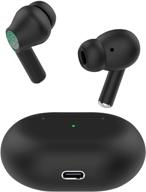 🎧 bluetooth 5.1 wireless earbuds by prtukyt - hi-fi stereo sound, deep bass, ipx7 waterproof, touch control, 25h playtime - black logo