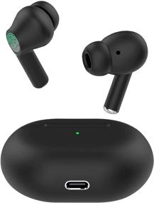 img 4 attached to 🎧 Bluetooth 5.1 Wireless Earbuds by Prtukyt - Hi-Fi Stereo Sound, Deep Bass, IPX7 Waterproof, Touch Control, 25H Playtime - Black