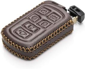 img 1 attached to Vitodeco Genuine Leather Smart Key Keyless Remote Entry Fob Case Cover With Key Chain Compatible With Toyota Sienna 2011-2020 (6 Buttons