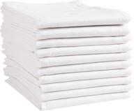 🔘 kaf home white kitchen towels, 10 pack – soft & functional 100% cotton towels for baking, cooking, & cleaning – ideal for printing, monogramming, & embroidery logo