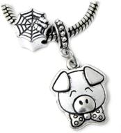 🐷 2-piece charlotte's web/wilbar pig charm set for bracelets logo