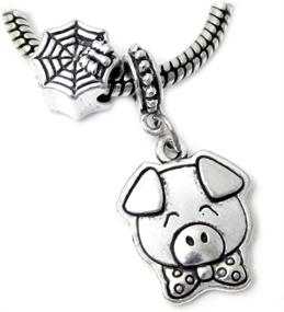 img 1 attached to 🐷 2-Piece Charlotte's Web/Wilbar Pig Charm Set for Bracelets