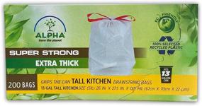 img 3 attached to 🗑️ Tall Kitchen Drawstring Trash Bags - 200 Count, Extra Thick & Super Strong, Eco-Friendly, Made with 100% Recycled Material