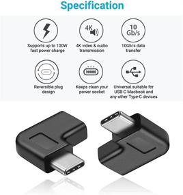 img 2 attached to 🔌 URWOOW USB C правый угловой адаптер (2 шт.) - 90-градусный мужской к женскому конвертер для ноутбука, планшета и мобильного телефона