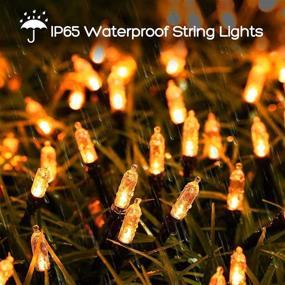 img 2 attached to 🎃 Halloween Battery Lights: 33ft 100 LED String Lights with 8 Modes & Timer, Waterproof Orange String Lights for Halloween Party, Patio, Garden, Indoor & Outdoor Decorations