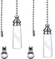 💎 2 crystal cylindrical pull chain extensions for ceiling light fan chain, 1 meter length each chain логотип