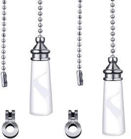 img 4 attached to 💎 2 Crystal Cylindrical Pull Chain Extensions for Ceiling Light Fan Chain, 1 Meter Length Each Chain