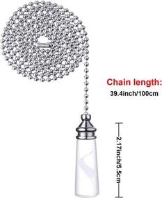 img 3 attached to 💎 2 Crystal Cylindrical Pull Chain Extensions for Ceiling Light Fan Chain, 1 Meter Length Each Chain