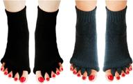 🧦 aibearty 2 pairs yoga sport gym five toe separator socks: prevent foot cramps & relieve pain with foot alignment massage логотип