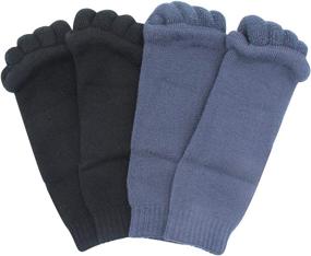 img 1 attached to 🧦 Aibearty 2 Pairs Yoga Sport Gym Five Toe Separator Socks: Prevent Foot Cramps & Relieve Pain with Foot Alignment Massage