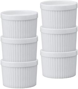 img 4 attached to 🥣 HIC Deep Souffle Dishes, Porcelain, 2.75" x 3.75", 10 oz Capacity, Set of 6