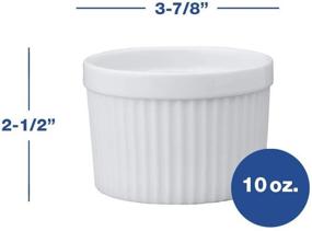 img 3 attached to 🥣 HIC Deep Souffle Dishes, Porcelain, 2.75" x 3.75", 10 oz Capacity, Set of 6