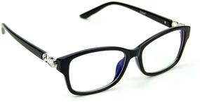 img 4 attached to Cyxus Blue Light Blocking Glasses: Stylish Square Nerd Eyeglasses with Non-prescription, Oversized Metal Frame for Women and Men (Black Frame)