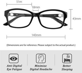 img 1 attached to Cyxus Blue Light Blocking Glasses: Stylish Square Nerd Eyeglasses with Non-prescription, Oversized Metal Frame for Women and Men (Black Frame)