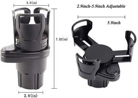 img 3 attached to 2-в-1 адаптер для расширения подстаканника в автомобиле: организуйте и расширьте свое хранение напитков с регулируемым основанием, поворачивающимся на 360°, идеально подходит для бутылок объемом 17-20 унций - черный.