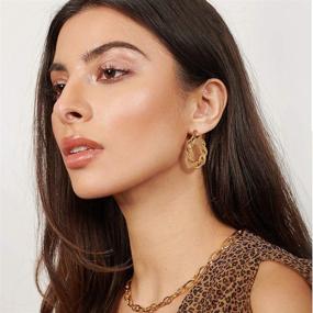 img 3 attached to Stylish Small Twisted Hoop Earrings | 14K Gold Plated, Hypoallergenic, Lightweight Huggie Hoops