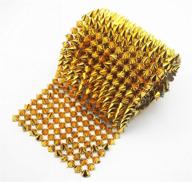 1 yard sew stitch on spike stud cone flatback punk rock trim with mesh bead craft (gold) - aeaoa logo