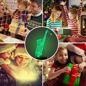 img 3 attached to 🎷 Bedoo 3D Lamp Illusion Night Light: Dimmable 16 Color Changing Smart Touch, Perfect Saxophone Table Light Decoration Gift for Music Lovers, Boys, and Men