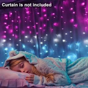 img 1 attached to Pink Teal Turquoise Blue Ombre Curtain Lights For Teen Girls Room Waterfall Led String Lights Hanging Fairy Lights Mermaid Nursery Kids Teen Room Bedroom Wall Window Decoration (Pink &Amp