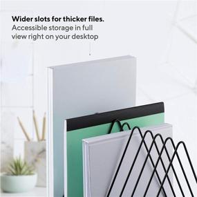 img 1 attached to 📚 Mindspace Triangle Desk Organizer – Modern File Holder for Desk, Magazine Rack, Office Book Holder, Desktop Folder Organizer, Wire Collection, Black