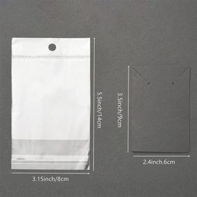 img 3 attached to 📦 Карточки для сережек: 150 шт. карточек для демонстрации сережек с самозапечатывающимися пакетами - черные, 3.5 х 2.4 дюйма