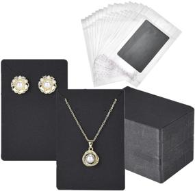 img 4 attached to 📦 Earring Cards: 150 Pcs Earring Display Cards with Self-Sealing Bags - Black, 3.5 x 2.4 Inches