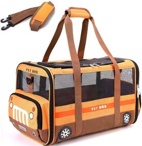 img 4 attached to 🐾 Lekesky Pet Carrier Bag for Large Cats and Small Dogs - TSA Approved, Airline Travel-Friendly, Cute Bus Dog Carrier for Puppy