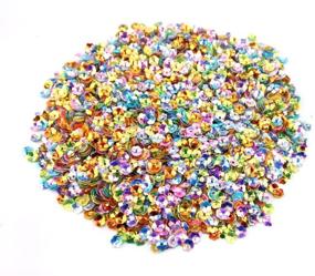 img 4 attached to 🌸 Vibrant Honbay 100 Gram 6mm DIY Colorful Plum Blossom Flower Sequins Craft Supplies: Enhance Your Creations!