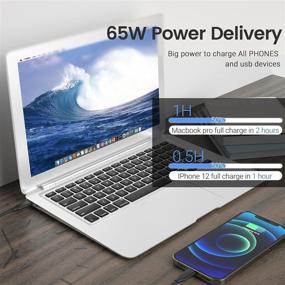 img 2 attached to 💡 High-Speed USB Charger, 65W 3 Port USB C Wall Charger Block with PD3.0 Protocol and 1.5m Cable – GaN Technology for iPhone 12/12 Mini/12 Pro, MacBook Pro, iPad Pro