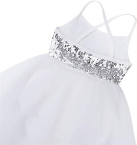 img 1 attached to 👗 iEFiEL Sparkly Girls Camisole Ballet Tutu Dress with Sequins for Gymnastics and Dance, Leotard Skirt Costume