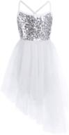 👗 iefiel sparkly girls camisole ballet tutu dress with sequins for gymnastics and dance, leotard skirt costume logo