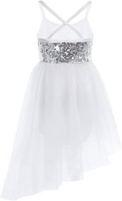 img 3 attached to 👗 iEFiEL Sparkly Girls Camisole Ballet Tutu Dress with Sequins for Gymnastics and Dance, Leotard Skirt Costume