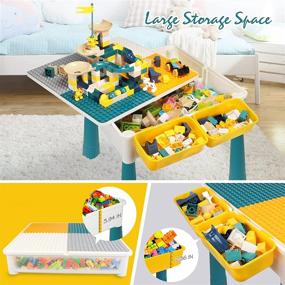 img 1 attached to 🏞️ Marble Runs Kids Table Set: All-in-One Multi Activity Playset with Toddler Table, Building Blocks Toys for Learning & Playing, Water & Sand Games