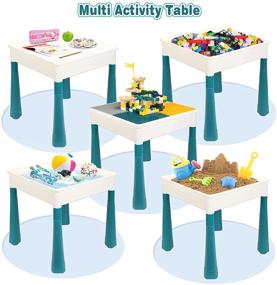 img 3 attached to 🏞️ Marble Runs Kids Table Set: All-in-One Multi Activity Playset with Toddler Table, Building Blocks Toys for Learning & Playing, Water & Sand Games