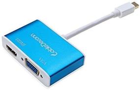 img 2 attached to Кабельный адаптер CableDeconn из алюминия с многофункциональным портом Thunderbolt Mini Displayport 1.2 для конвертации в HDMI 4K и VGA для Apple MacBook Pro, Air, iMac, Surface Pro 2, 3, 4, Mini DP to HDTV, а также VGA адаптер для Eyefinity.