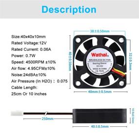 img 3 attached to Wathai DC Brushless Cooling Fan: Powerful 40mm x 10mm 12V 3Pin Mini Heatsink Cooler Fans