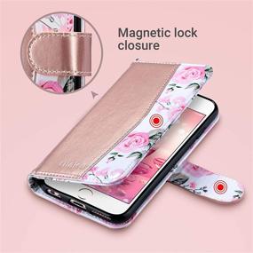 img 1 attached to 📱 ULAK Wallet Case for iPhone 6s Plus and iPhone 6 Plus - Flip Folio PU Leather Kickstand Case with Card Slot, Wrist Strap, and ID Credit Card Pockets, Rose Gold, 5.5 inch