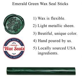 img 1 attached to 🔒 5-Pack Emerald Green Wax Seal Sticks - Premium Quality Green Sealing Wax - Made in USA with Green Wax Seal Ingredients