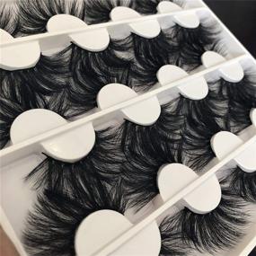 img 2 attached to 💥 Enhance Your Look with 25MM Dramatic Mink Eyelashes: Handmade, Luxurious, and Soft - 12 Pairs of 3D Long, Thick, and Crossed Lashes in a Volume Pack