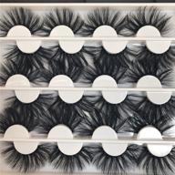 💥 enhance your look with 25mm dramatic mink eyelashes: handmade, luxurious, and soft - 12 pairs of 3d long, thick, and crossed lashes in a volume pack logo