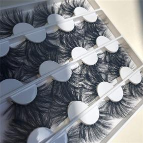 img 3 attached to 💥 Enhance Your Look with 25MM Dramatic Mink Eyelashes: Handmade, Luxurious, and Soft - 12 Pairs of 3D Long, Thick, and Crossed Lashes in a Volume Pack