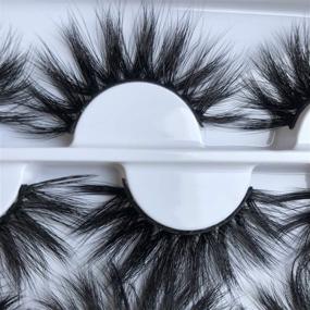 img 1 attached to 💥 Enhance Your Look with 25MM Dramatic Mink Eyelashes: Handmade, Luxurious, and Soft - 12 Pairs of 3D Long, Thick, and Crossed Lashes in a Volume Pack