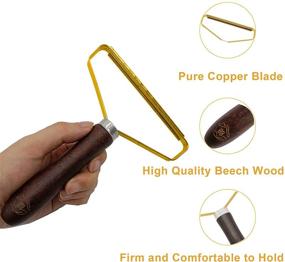 img 2 attached to 🧹 Lint Roller for Clothes: Pet Hair & Lint Remover, Reusable, Beech Wood Handle, Sweater Fabric Shaver, Battery-Free - Waterproof Bag Included